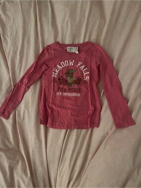 H&M Pink Meadow Falls Long-Sleeve Graphic Tee